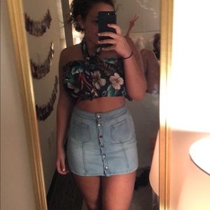 Brandy Melville Button Denim Skirt